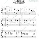 Print And Download. Hallelujah Easy Piano Music. Leonard Cohen   Free Printable Piano Sheet Music For Hallelujah By Leonard Cohen