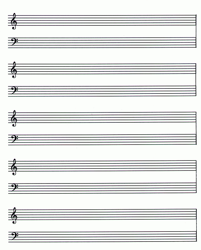 Print Off Your Own Piano Sheet Music To Fill In | Sheet Music In - Free Printable Staff Paper Blank Sheet Music Net
