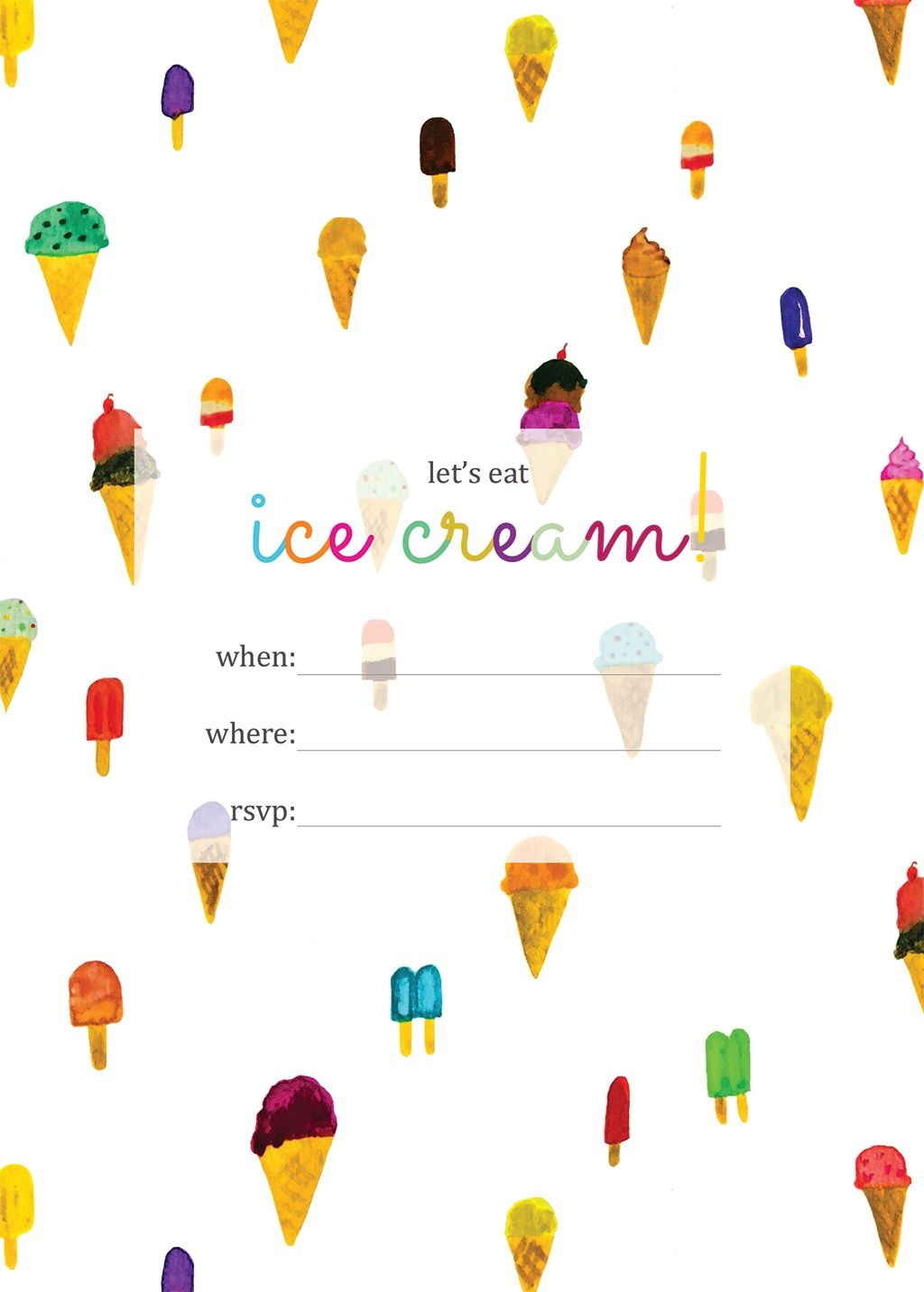Print | Printables | Ice Cream Party, Ice Cream Invitation, Ice Cream - Ice Cream Party Invitations Printable Free