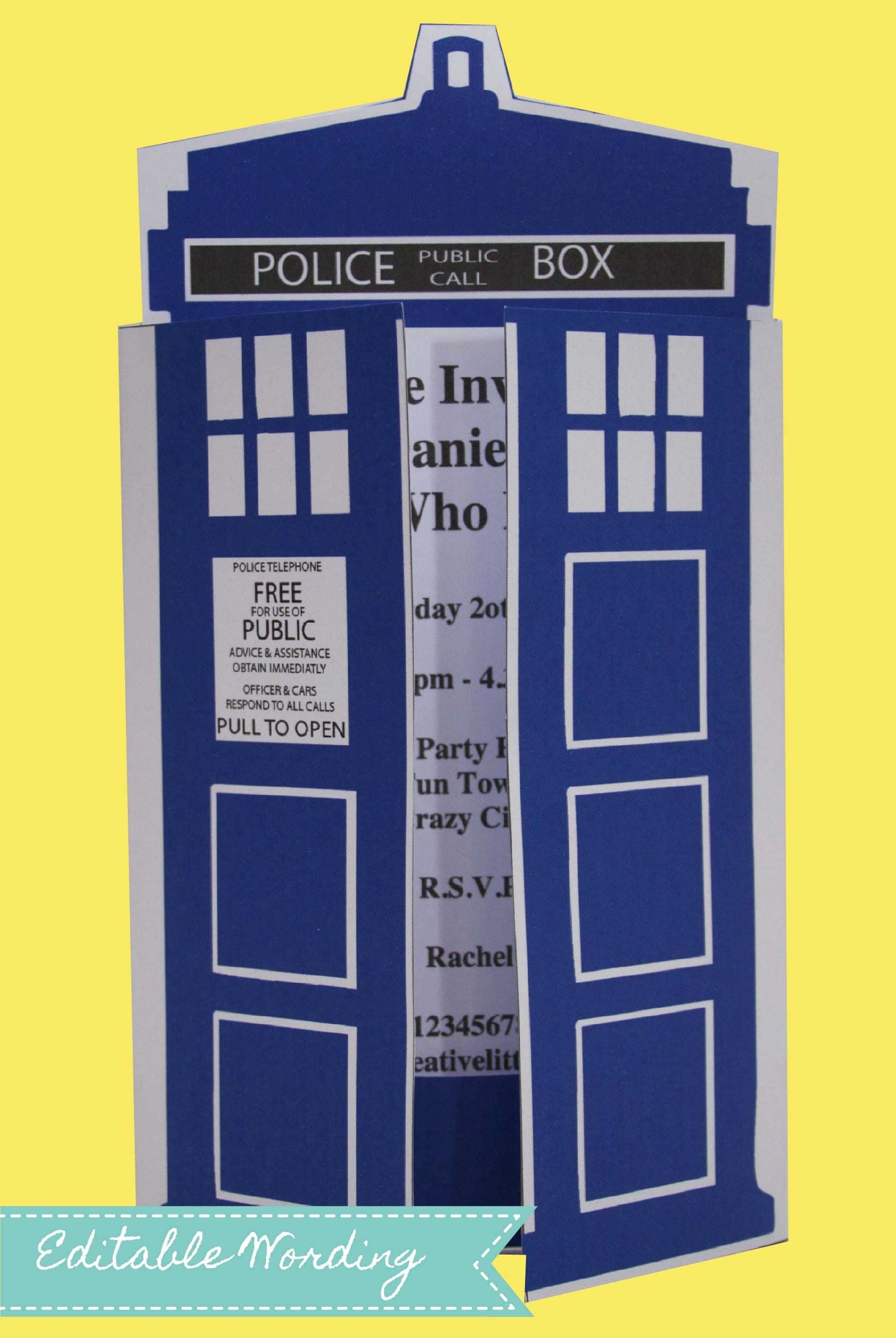 Print Yourself Invites. $8.00 Perfect Any Dr Who Fan #drwho - Doctor Who Party Invitations Printable Free