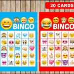 Printable 20 Emoji Bingo Cards Printable Emojis Bingo Game | Etsy   Free Emoji Bingo Printable
