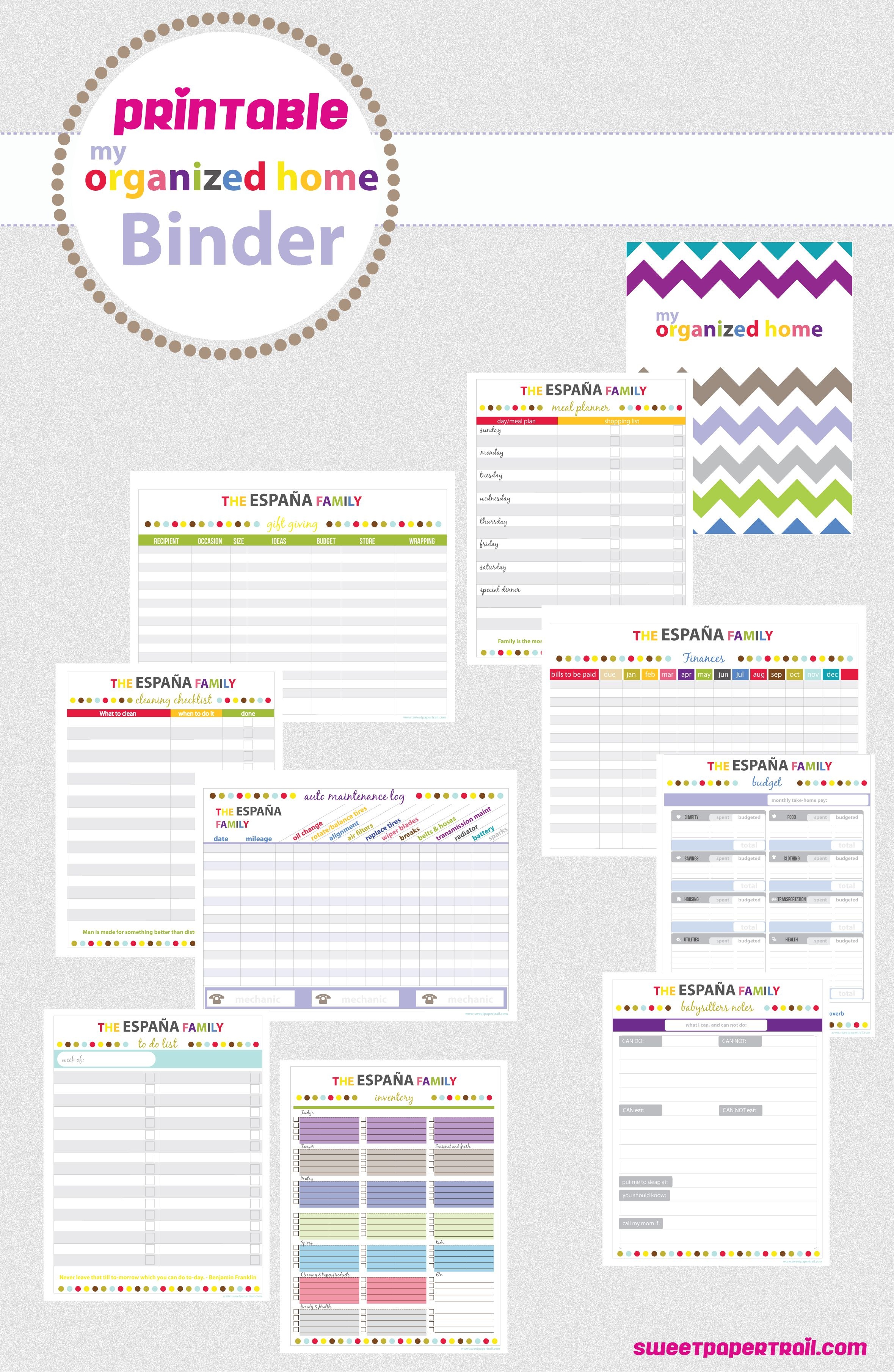 Printable 2013 Planner | Budget | Binder Organization, Home - Free Printable Home Organizer Notebook