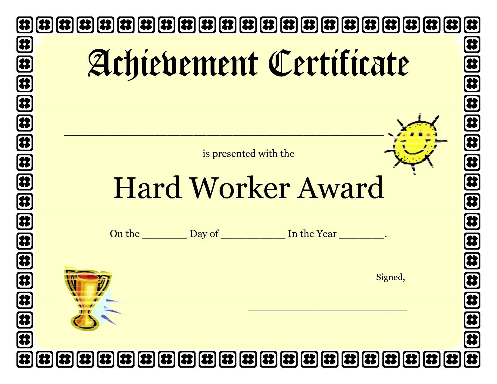 Award Certificate Template Free Printable