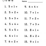 Printable Adding Worksheets | Kindergarten Addition Worksheet   Free   Free Printable Math Addition Worksheets For Kindergarten
