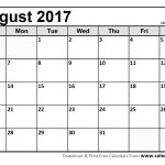 Printable August 2017 Calendar | Jcreview   Free Printable August 2017