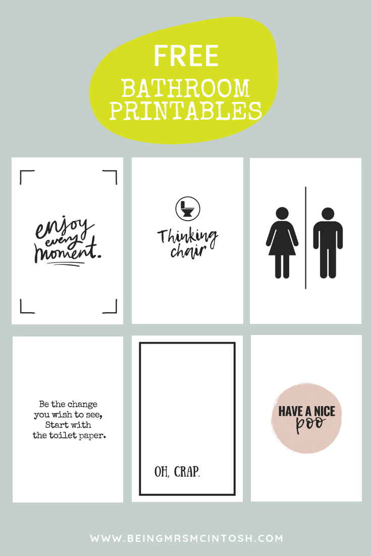 Printable Bathroom Signs | Being Mrs Mcintosh - Free Printable Bathroom Pictures
