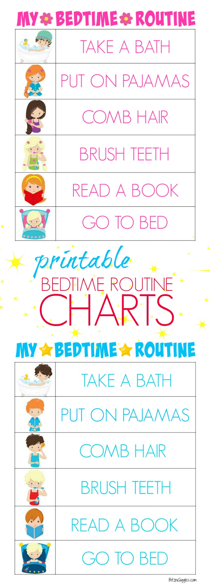 Printable Bedtime Routine Charts - Bitz &amp;amp; Giggles - Free Printable Bedtime Routine Chart