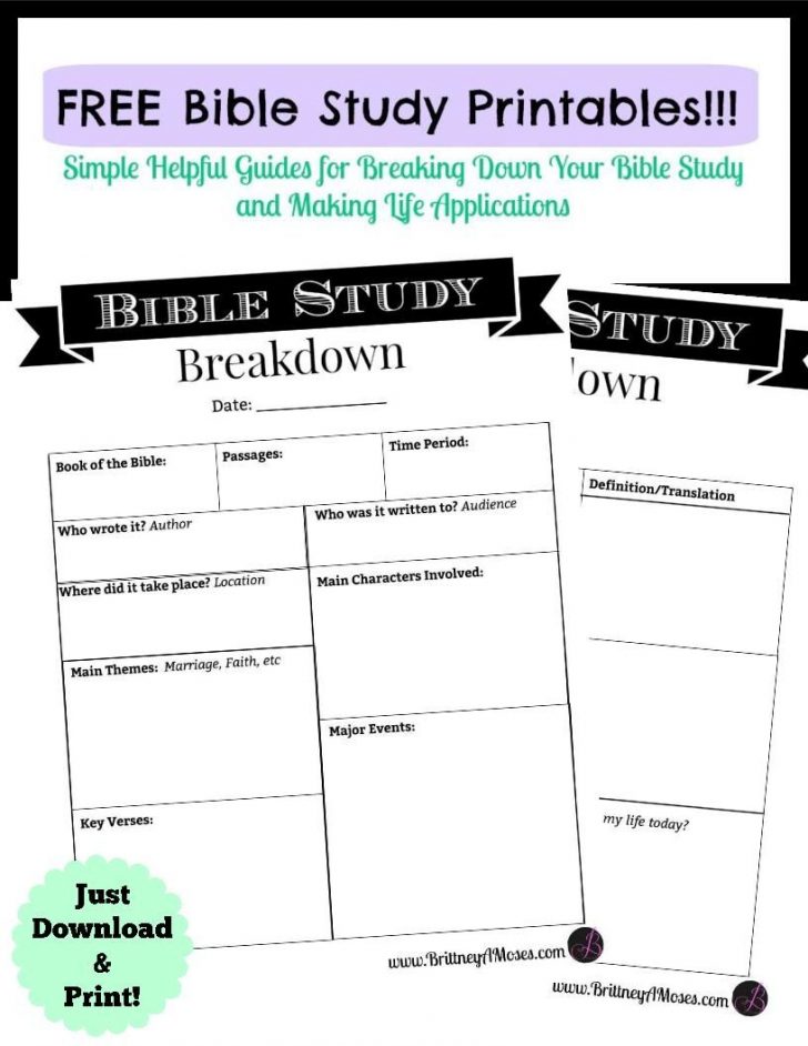 Bible Lessons For Adults Free Printable