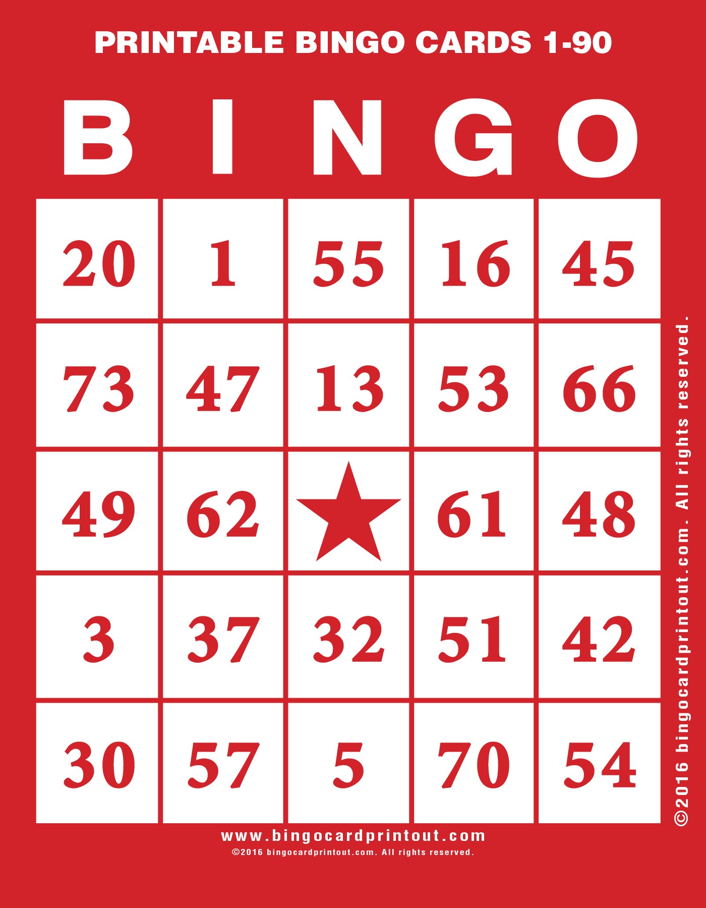 Printable Bingo Cards 1-90 - Bingocardprintout - Free Printable Bingo Cards 1 75