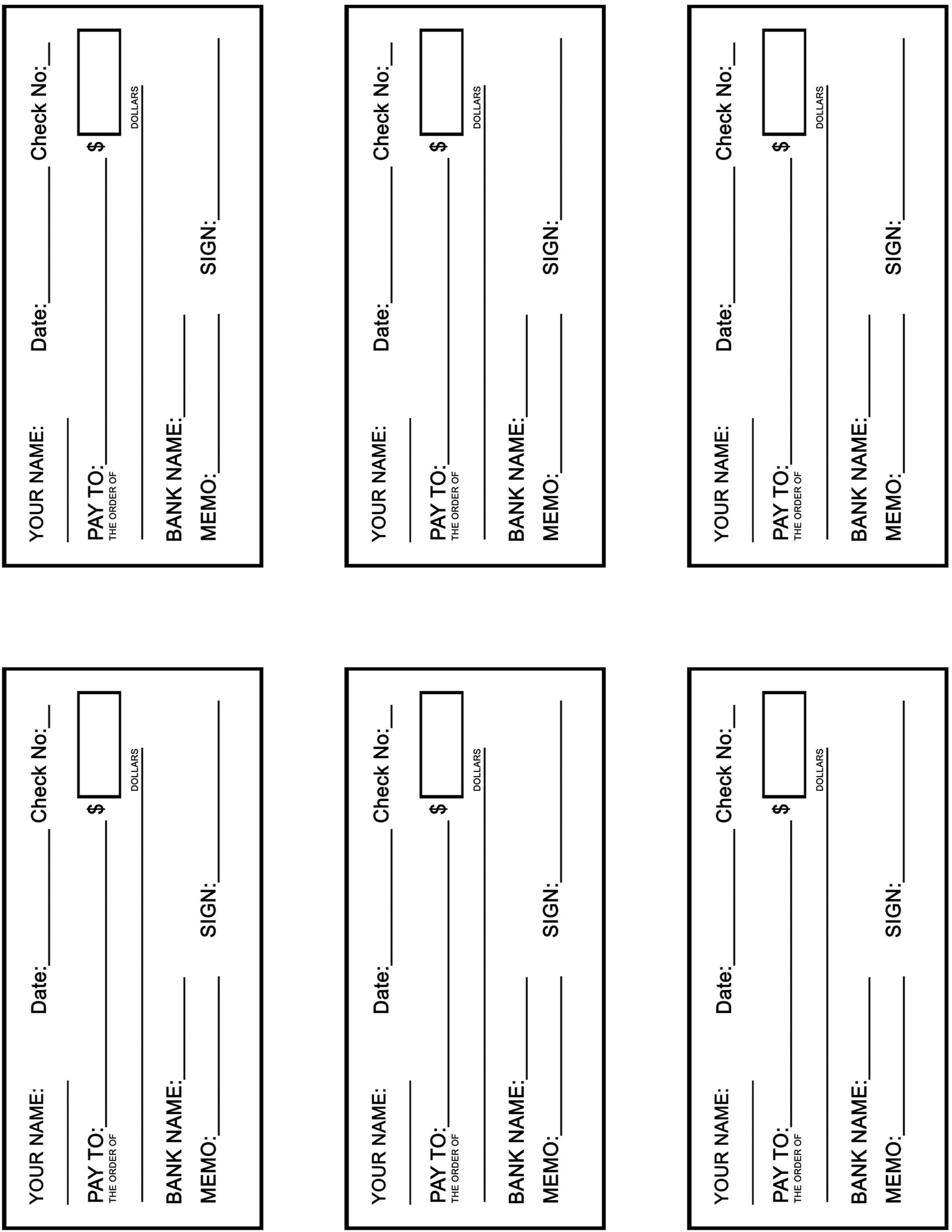 Free Printable Blank Checks Free Printable A To Z