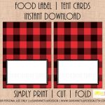 Printable Buffalo Plaid Food Label Tent Cards, Christmas, Holiday   Free Printable Christmas Tent Cards