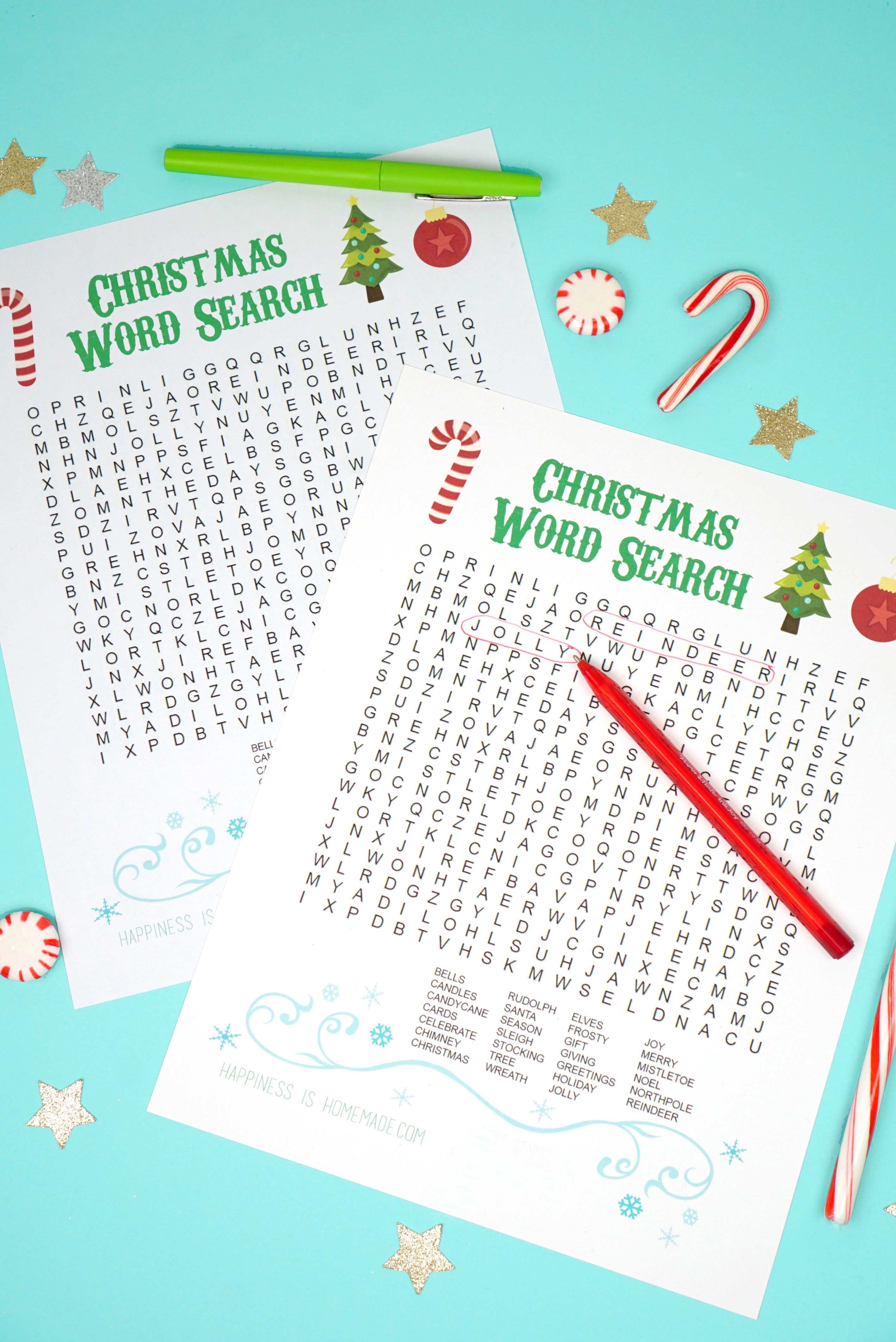 Printable Christmas Word Search For Kids &amp;amp; Adults - Happiness Is - Free Printable Christmas Hidden Picture Games