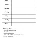 Printable Cleaning Schedule Form For Daily & Weekly Cleaning   Free Printable Cleaning Schedule