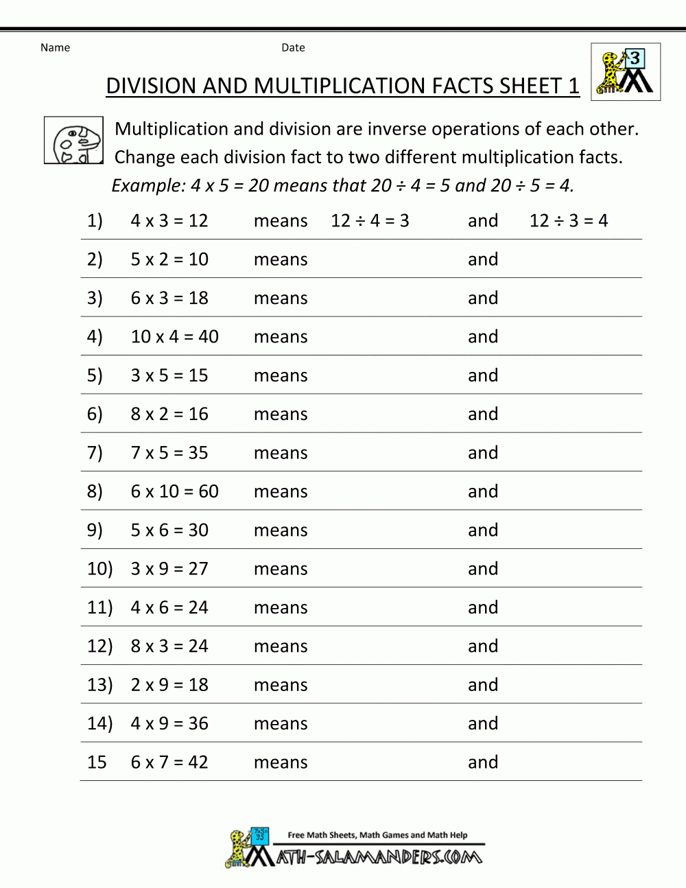 Printable Division Worksheets 3Rd Grade - Free Printable Math Worksheets For 3Rd Grade