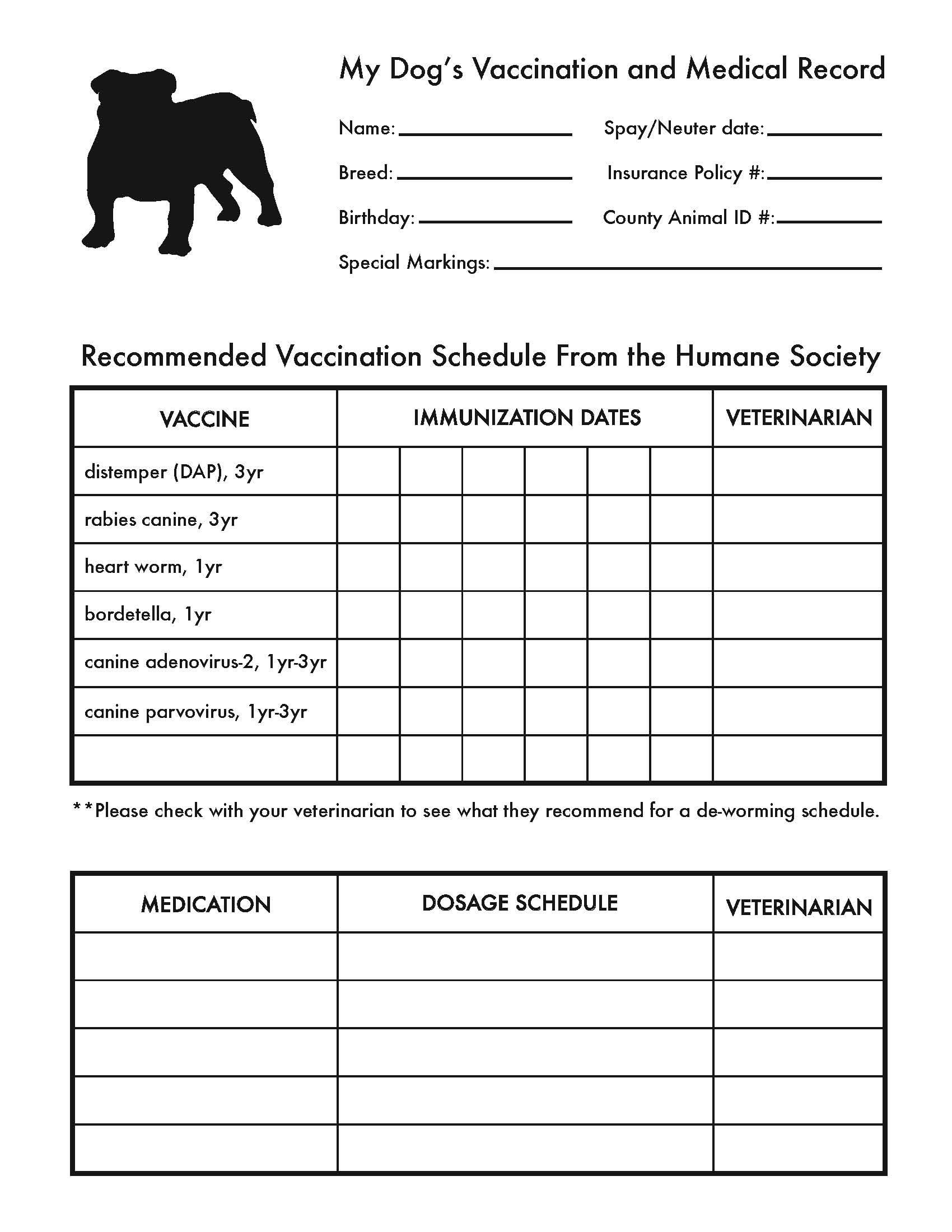 Free Printable Dog Shot Records Free Printable A To Z