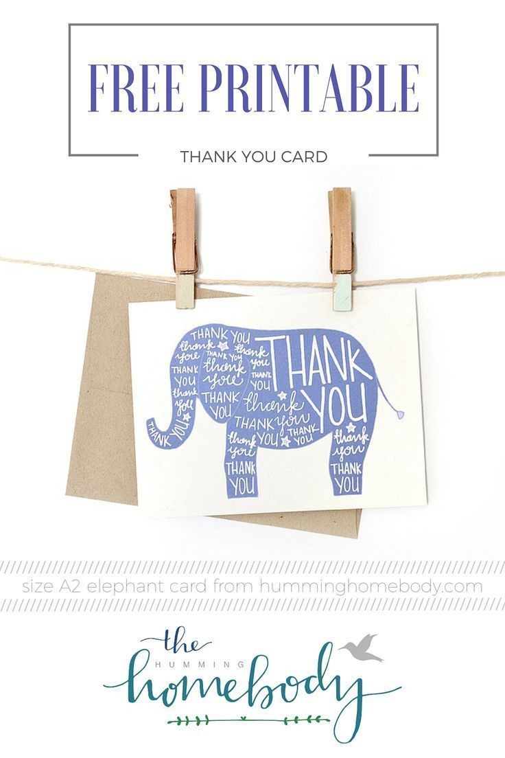 Printable Elephant Thank You Card | Printables | The Best Downloads - Free Printable Baby Shower Card