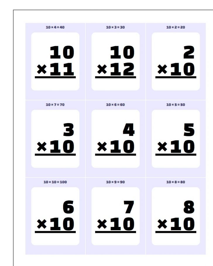 Free Printable Division Flash Cards