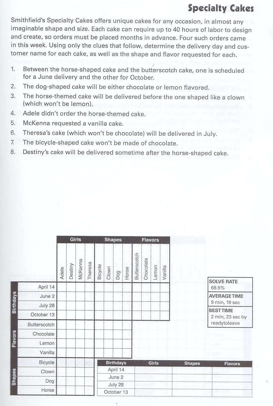 logic puzzles with grids