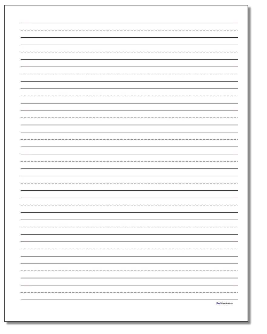 Printable Handwriting Paper - Elementary Lined Paper Printable Free