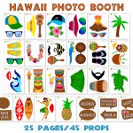 Printable Hawaii Photo Booth Props/ Luau Party Photo Props   Hawaiian Photo Booth Props Printable Free