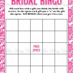 Printable Hot Pink Damask Bridal Shower Bingo Game Instant Download   Free Printable Bridal Shower Blank Bingo Games