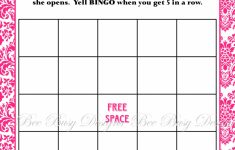 Printable Hot Pink Damask Bridal Shower Bingo Game Instant Download – Free Printable Bridal Shower Blank Bingo Games