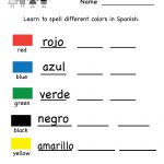 Printable Kindergarten Worksheets | Printable Spanish Worksheet   Free Printable Spanish Worksheets