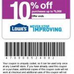 Printable Lowes Coupon 20% Off &10 Off Codes December 2016   Lowes Coupons 20 Free Printable
