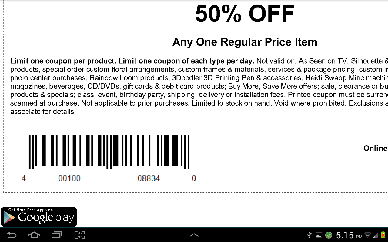 Printable Michaels Coupons | Printable Coupons Online - Free Printable Michaels Coupons