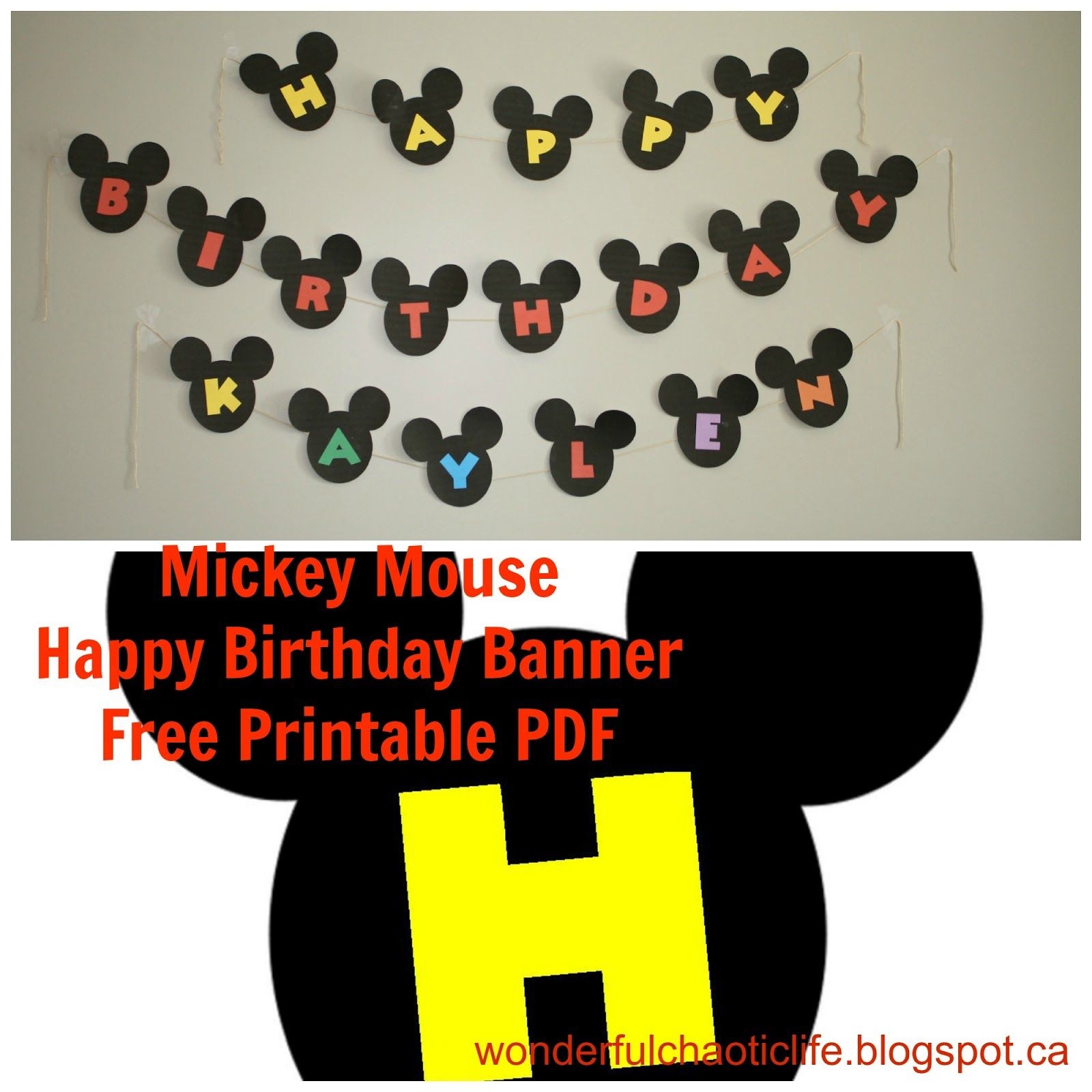 Printable Mickey Mouse Birthday - Google Search | Disneyland - Free Printable Mickey Mouse Birthday Banner