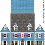 Printable Model Card Houses: Christmas Village Displays   Free Printable Model Railway Buildings