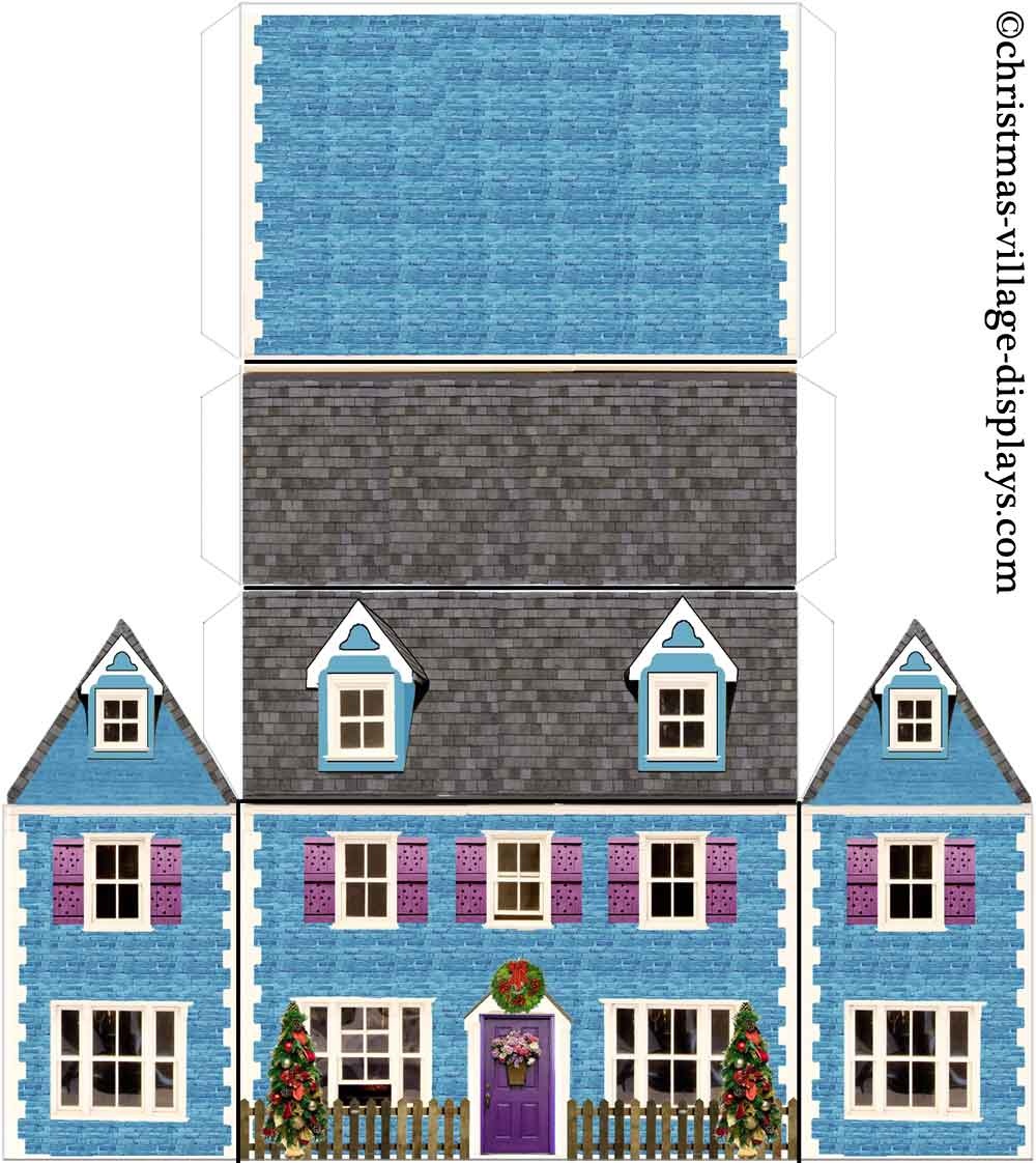 Printable Model Card Houses: Christmas Village Displays - Free Printable Model Railway Buildings