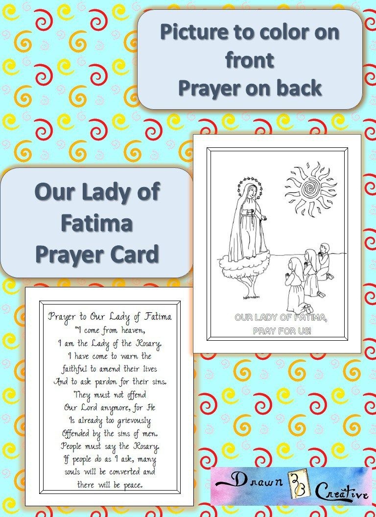 Printable Our Lady Of Fatima Prayer Cards | Catholic Printables - Free Printable Catholic Prayer Cards