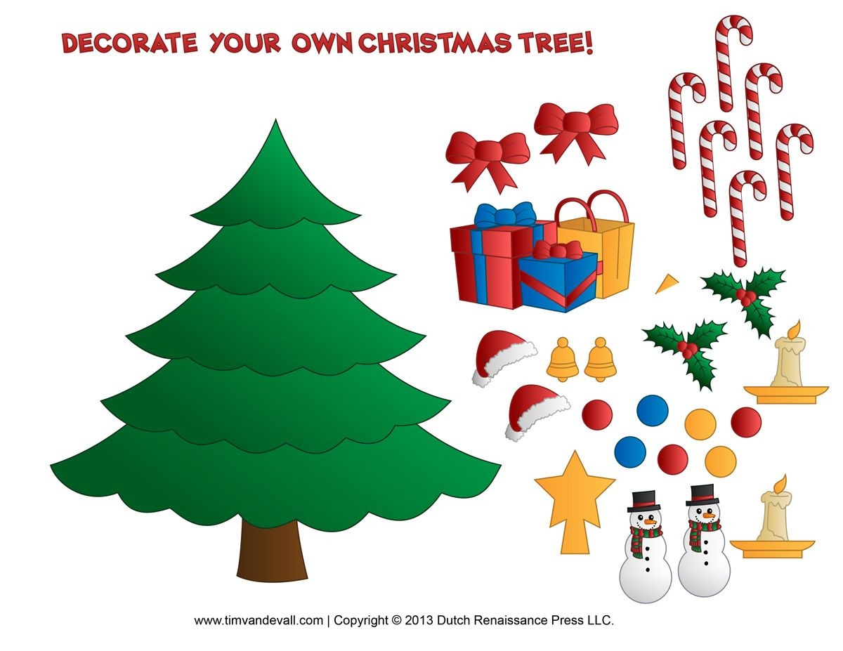 Printable Paper Christmas Tree Template, Clip Art, &amp;amp; Coloring Pages - Free Printable Christmas Tree Ornaments Coloring Pages