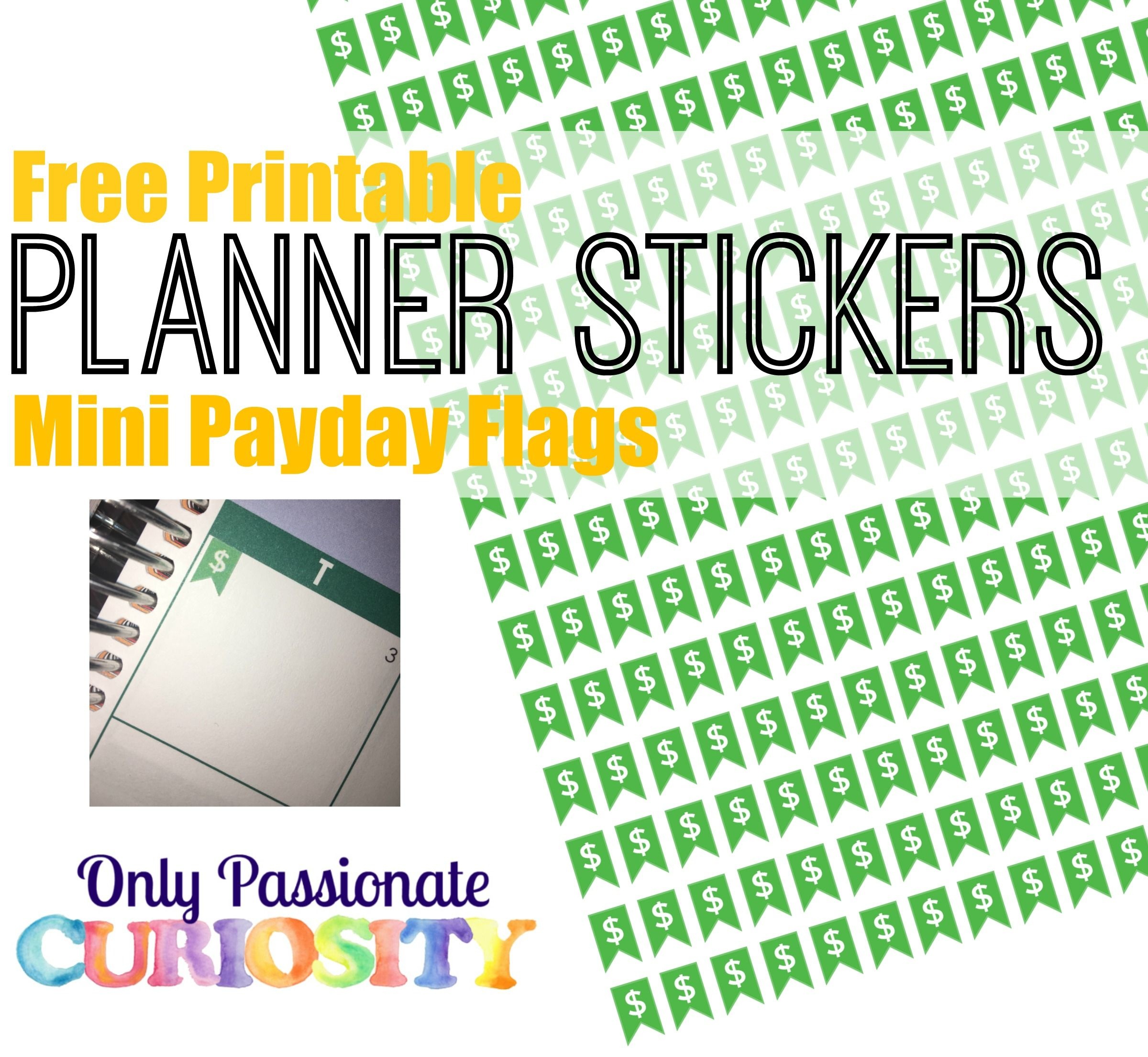 Printable Payday Flag Planner Stickers | Free Planner Stickers | How - Free Printable Keyboard Stickers