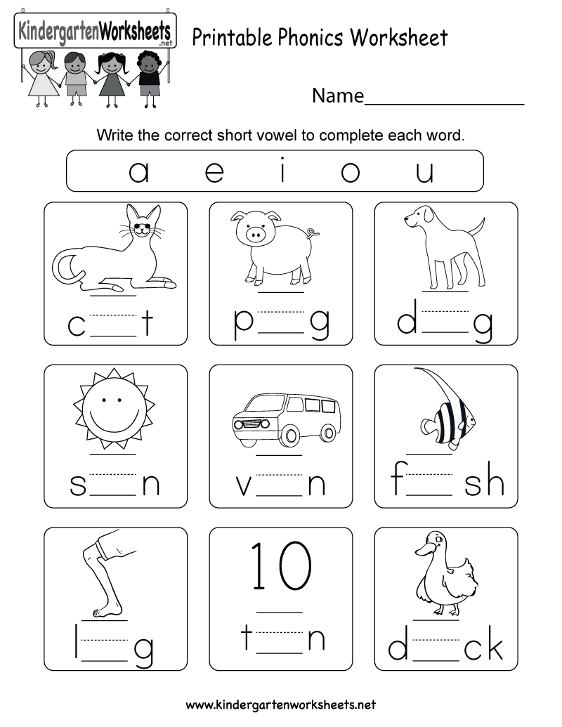 Printable Phonics Worksheet - Free Kindergarten English Worksheet - Phonics Pictures Printable Free