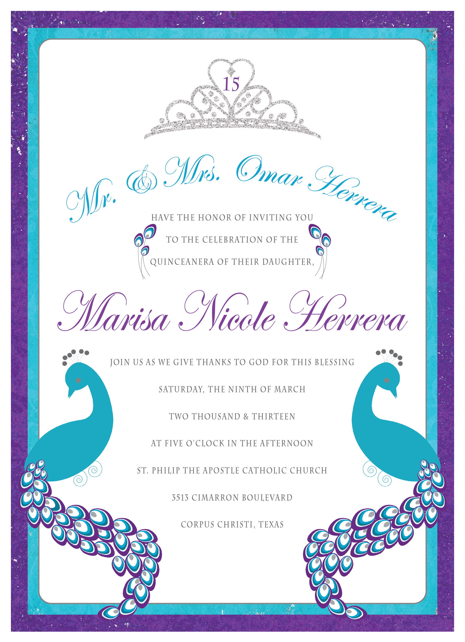 Printable Quinceanera Invitations Free From Ulyssesroom Created With - Free Printable Quinceanera Invitations