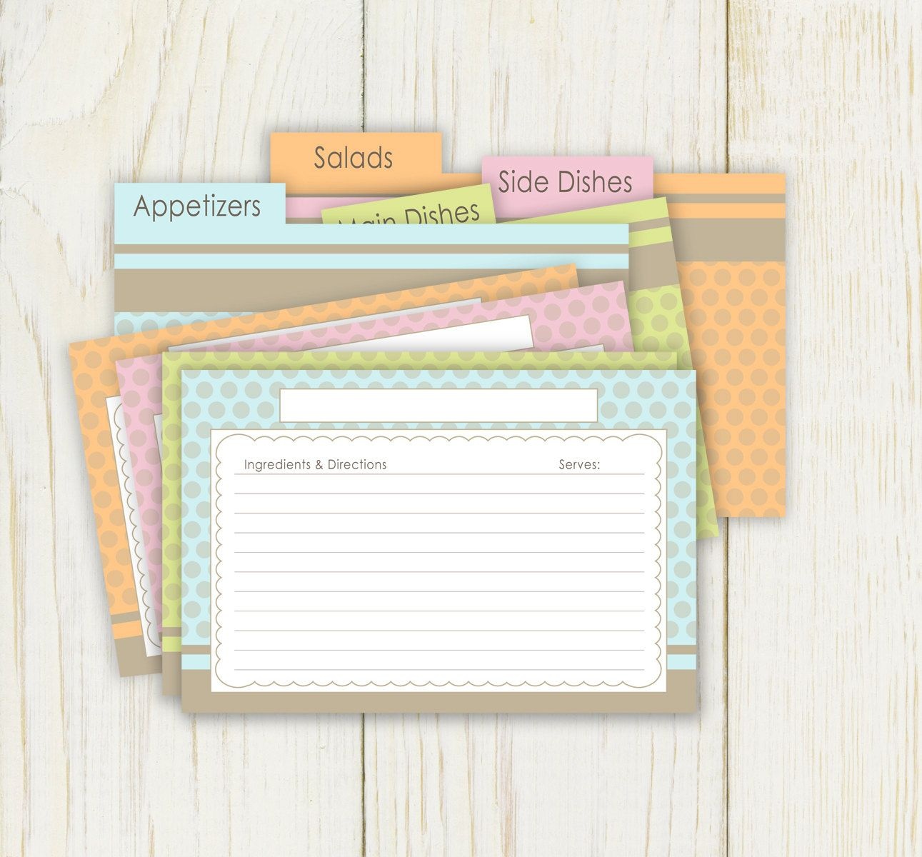 Printable Recipe Cards 4X6 Free | Dots Recipe Cards And Dividers 4X6 - Free Printable Photo Cards 4X6