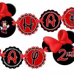 Printable Red Minnie Mouse Happy Birthday Banner, Minnie Mouse Red   Free Printable Minnie Mouse Birthday Banner