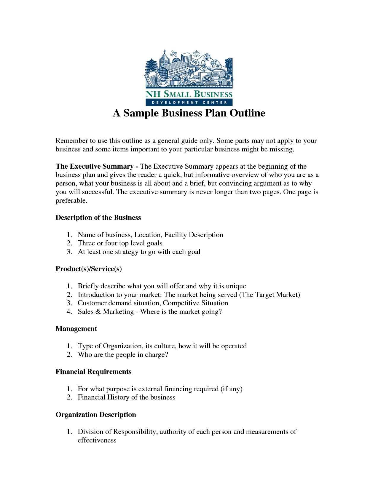 Printable Sample Business Plan Sample Form | Forms And Template - Free Printable Simple Business Plan Template