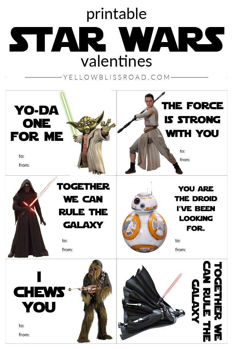 Printable Star Wars Valentine&amp;#039;s Day Cards | Star Wars | Starwars - Star Wars Printable Cards Free