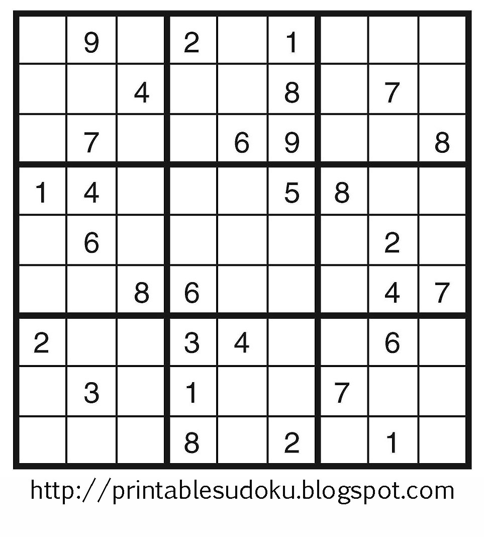 Printable Sudoku - Free Printable Sudoku Puzzles
