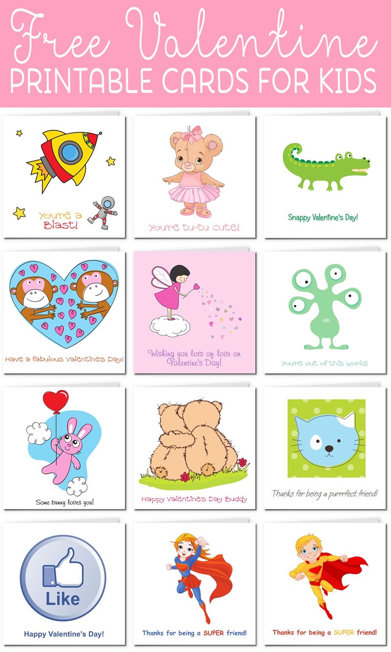 Printable Valentine Cards For Kids - Free Printable Childrens Valentines Day Cards
