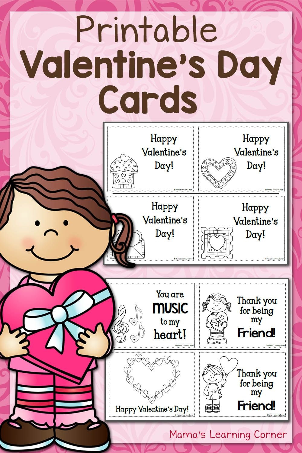 Printable Valentine&amp;#039;s Day Cards | Best Of Mama&amp;#039;s Learning Corner - Free Printable Childrens Valentines Day Cards