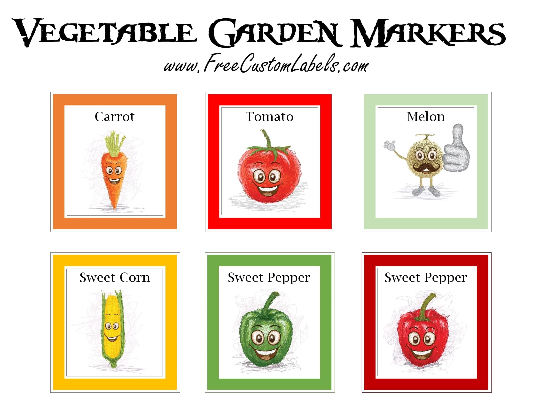 Printable Vegetable Garden Markers | Free Instant Download - Free Printable Plant Labels