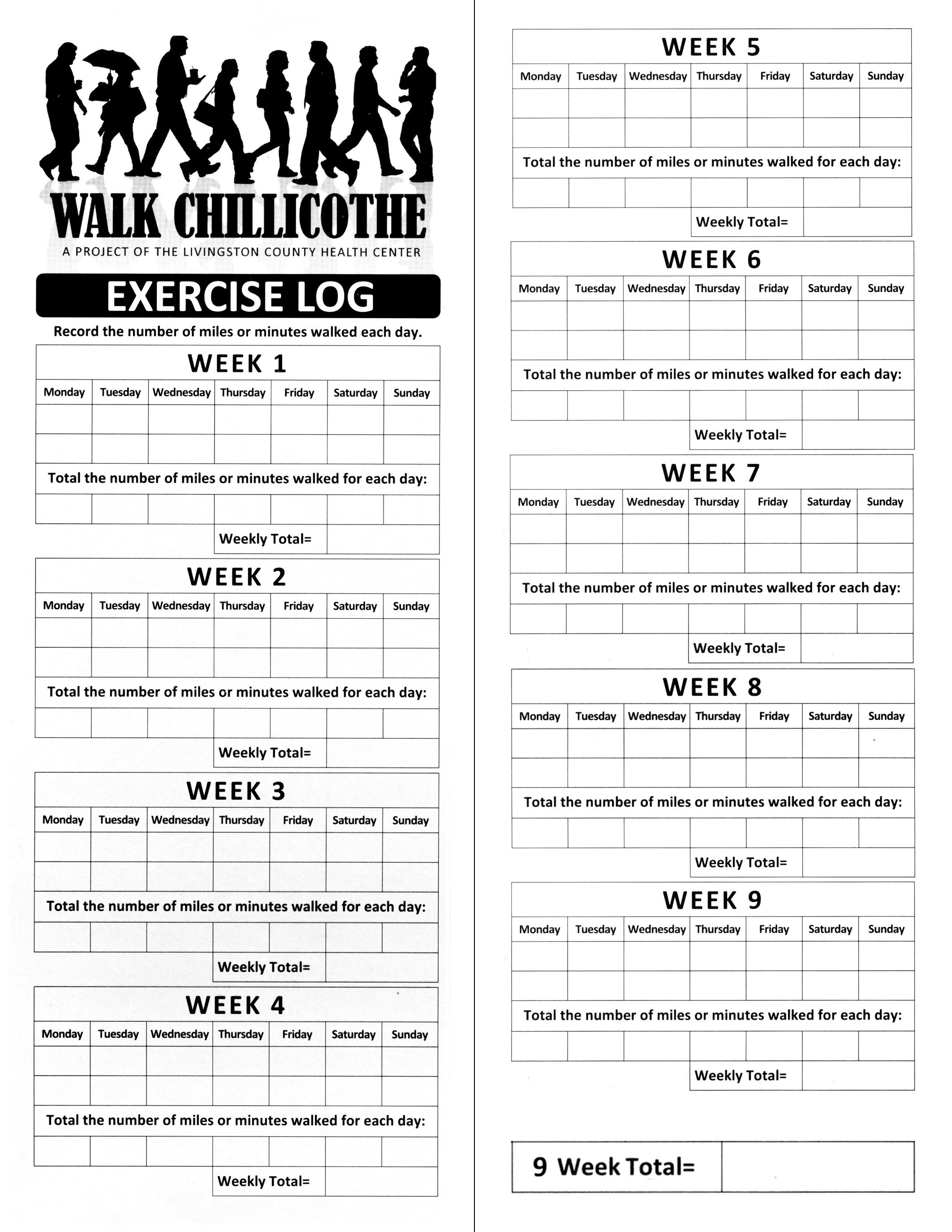 49 Handy Running Log Templates Walking Charts Template Lab Free 