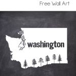 Printable Wall Art: Washington State Silhouette With Trees | Free   Free Printable Map Of Washington State