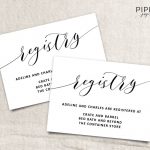 Printable Wedding Registry Card | Wedding Info Card Template   Free Printable Registry Cards