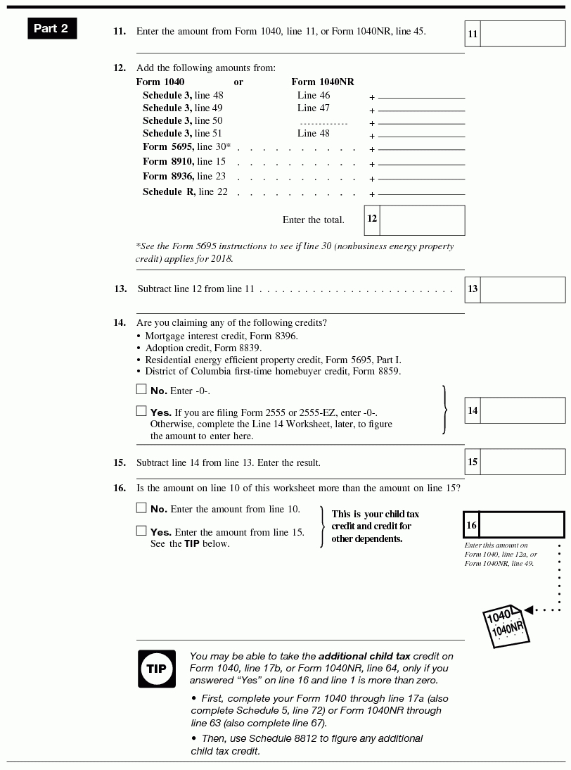 Publication 972 (2018), Child Tax Credit | Internal Revenue Service - Free Printable Irs 1040 Forms