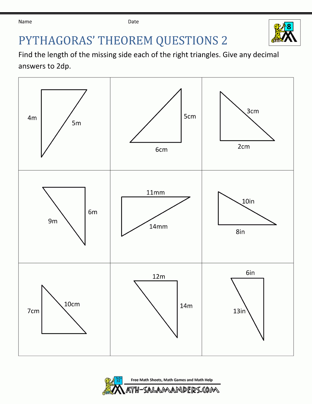 Free Printable Pythagorean Theorem Worksheets Free Printable A To Z